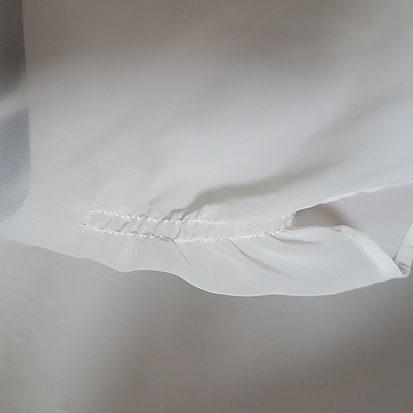 Sheer cream button up blouse - Picture 3 of 5